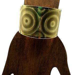 Francesca Visconti Gold-tone Circles Design Cuff Bracelet